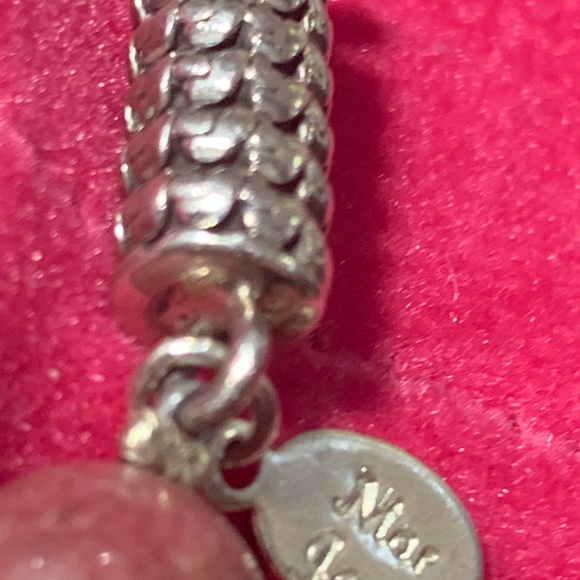 NEW - OPAQUE RHODONITE ENHANCER WITH BEADED 18” NECKLACE with (.925) STERLING - Picture 7 of 7